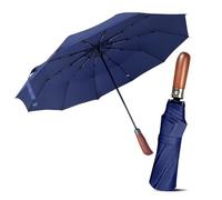 Le Monde du Parapluie - Parapluie pliant automatique - Grand parapluie trois volets pour homme et femme - Coupe-vent et compact - Parfait pour les déplacements et les voyages - Bleu