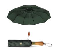 Le Monde du Parapluie - Parapluie pliant automatique pour homme - Grand parapluie triple robuste et coupe-vent - Compact, élégant et pratique pour toutes les sorties sous la pluie - Vert