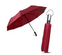 Le Monde du Parapluie - Parapluie pliant et compact - Ouverture et fermeture automatiques - Bordeaux avec poignée couleur noire et aluminium