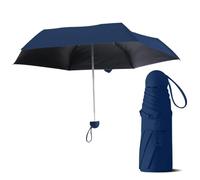Le Monde du Parapluie - Parapluie pliant pour femme - Avec pochette assortie - Poignée ronde - Bleu marine