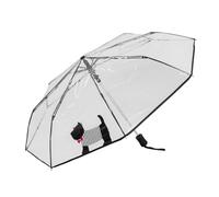 Le Monde du Parapluie - Parapluie pliant transparent automatique - anti-vent coup-vent - 8 baleines en fibre de verre - solide - Chien Mignon
