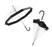 Le Monde du Parapluie - Parapluie transparent cloche pour homme et femme - Ouverture automatique - Bordure Noire
