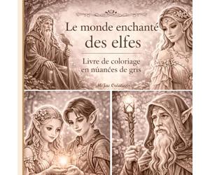Le monde enchanté des elfes - Livre de coloriage en nuances de gris: Portraits et scènes féériques à colorier - elfes, villages magiques et moments de douceur