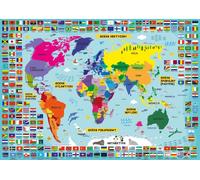 Le monde entre vos mains - Tableau/Tracteur A4 pour apprendre et découvrir rapidement des faits intéressants sur le monde ! Parfait pour étudier et s'amuser !