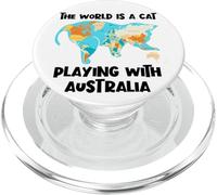 Le Monde est Un Chat Jouant avec l'Australie : Une drôle de géographie PopSockets PopGrip pour MagSafe