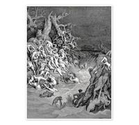 Le monde sera détruit par le déluge Poster de Gustave Doré 30 x 40 cm Noir et blanc Tableaux Décoration murale