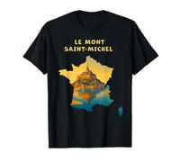 Le Mont Saint-Michel France Carte de Voyage Souvenir Art T-Shirt