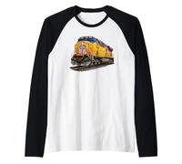 Le Moteur Jaune de l'Union Pacific sur Les Rails Manche Raglan