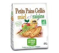 Le Moulin Du Pivert - Petits Pains Grillés Miel Raisins Bio 225 G - Vendu par unité