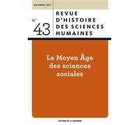 Le Moyen Âge des sciences sociales - Etienne Anheim - De La Sorbonne Editions - broché - Revue