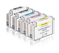 Le multipack compatible avec Epson C13T07154010 / T0715 contient 2xBK, 1xC, 1xM, 1xY