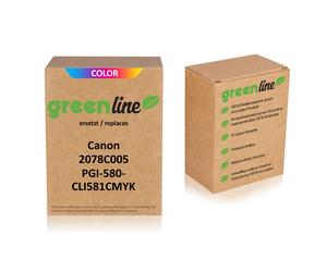 Le multipack greenline remplace Canon 2078C005 / PGI-580XXL + CLI-581CMYK XXL contient 5 cartouches d'encre