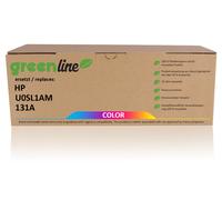 Le multipack greenline remplace HP U0SL1AM / 131A et contient 3 cartouches de toner.