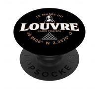 Le Musée du Louvre Mona Lisa et Pyramide Coordonnées Français PopSockets PopGrip Adhésif