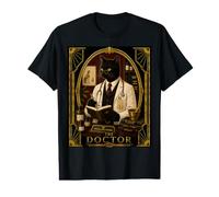 Le mystère du Meurtre Art Déco du Docteur Black Cat T-Shirt Graphique avec Valeur