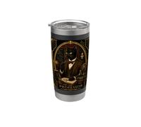 Le mystère du meurtre art déco du professeur Black Cat Gobelet isotherme en acier inoxydable double paroi