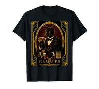 Le mystère du Meurtre Art Déco The Gambler Black Cat T-Shirt Graphique avec Valeur
