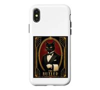 Le mystère du Meurtre d'un Chat Noir Art déco Butler Coque pour iPhone X/XS