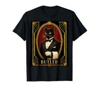 Le mystère du Meurtre d'un Chat Noir Art déco Butler T-Shirt
