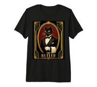 Le mystère du Meurtre d'un Chat Noir Art déco Butler T-Shirt Haut de Gamme