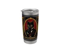 Le mystère du meurtre d'un chat noir Art Déco The Mastermind Gobelet isotherme en acier inoxydable double paroi