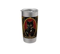 Le mystère du meurtre d'un chat noir Art Déco The Mastermind Gobelet isotherme en acier inoxydable double paroi