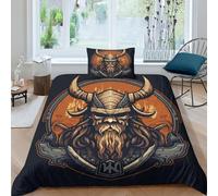 Le mythe Viking Parure De Lit Housses De Couettes Pour Adultes Et Enfants 3D Motif Imprimé La légende nordique Housse De Couette Personnes Avec Taies D'oreiller 2 Pcs Microfibres Single（135x200cm）