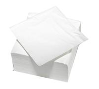 Serviettes de table jetables double épaisseur gaufrées 33 x 33 cm - Blanc - Lot de 100