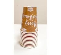 LE NAPPAGE ARTS DE LA TABLE 12 gobelets en carton 24 cl Merry Christmas