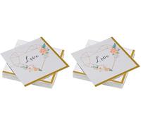 LE NAPPAGE ARTS DE LA TABLE 20 Serviettes en ouate 33x33cm 3plis Golden Love (Lot de 2)