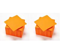 LE NAPPAGE ARTS DE LA TABLE 50 serviettes microgaufrées 24 x 25 cm 2 V 100% Nature Orange - FSC, 71310 (Lot de 2)