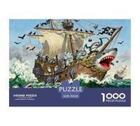 Le Navire Pirate Sauvage Puzzle en Bois Imperméable DIY Puzzles De 1000 Pièces pour Adultes Défi Et Casse-tête Jeux De Stimulants