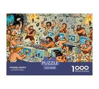 Le Nègre de la Préhistoire Cassant des Ordinateurs Puzzle en Bois Imperméable DIY Puzzles De 1000 Pièces pour Adultes Cadeaux Impossible De Décoration pour La Maison
