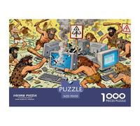 Le Nègre de la Préhistoire Cassant des Ordinateurs Puzzle en Bois Imperméable Puzzles De 1000 Pièces pour Adultes Coloré De Décoration pour La Maison