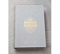 Le Noble Coran avec pages en couleur Arc-en-ciel (Rainbow) - Bilingue (français/arabe) - Couverture Cuir Blanc doré