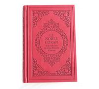 Le Noble Coran et la traduction en langue française de ses sens (bilingue français/arabe) - Edition de luxe couverture cartonnée en cuir rouge bordeaux