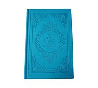 Le Noble Coran et la traduction en langue française de ses sens (bilingue français/arabe) - Edition de luxe couverture cartonnée en cuir Bleu-turquoise
