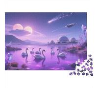 Le Noble Cygne Puzzle Adulte 1000 Teile Jeu Éducatif Jouets Défi Artisanat Cadeau Famille Décor À La Maison pour Adultes Et Enfants À Partir De 14 Ans 1000pcs (75x50cm)