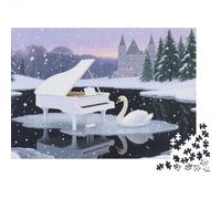 Le Noble Cygne Puzzles pour Adultes 1000 Teile Éducatif Challenge Toy Artisanat Cadeau Famille Décor À La Maison Jeu D'adresse pour Toute La Famille 1000pcs (75x50cm)