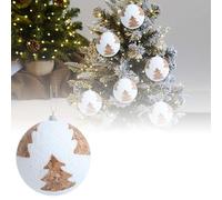 Le Noël en lin blanc La combinaison parfaite de la nature montre le charme unique de la saison des fêtes et vous apporte une expérience de Noël différente (B, 8 cm)