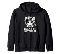 Le noir est ma couleur heureuse Licorne Emo Girl Goth Sweat à Capuche