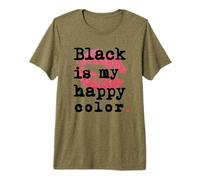 Le Noir EST MA Couleur Heureux avec Lips Kiss T-Shirt Haut de Gamme