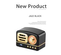 Le noir - Haut-parleur Bluetooth rétro, Radio Portable, Mini cadeau créatif, Grain de bois, caisson de basses, carte enfichable, téléphone Portable, Mini Audio