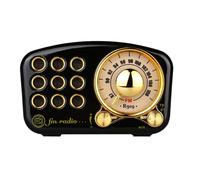 le noir - Radio FM en bois noyer, haut-parleur Bluetooth rétro, Style classique l'ancienne, carte TF et lecteur MP3, Volume élevé