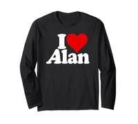 Le NOM D'ALAN I Love Heart sur Un T-Shirt Manche Longue