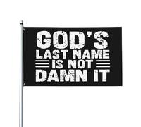 Le nom de famille de Dieu IsDamn It Drapeau 3x5 Christ Jésus Drapeau