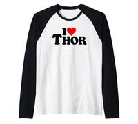 Le NOM DE I Love Heart Thor sur Un T-Shirt Manche Raglan