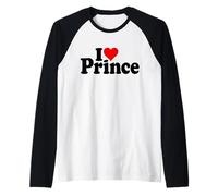 Le NOM ET Le SURNOM DE I Love Heart Prince sur Un T-Shirt Manche Raglan