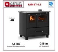 Le Nordique Famille 4.5 Cuisine Poêle Bois Four 41L 7,5 Kw Fonte Noir 7014001