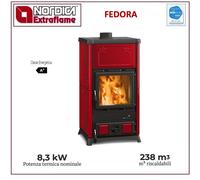 Le Nordique FEDORA.16 Poêle Bois Revetement Faïence 8,3 Kw Bordeaux 3000820